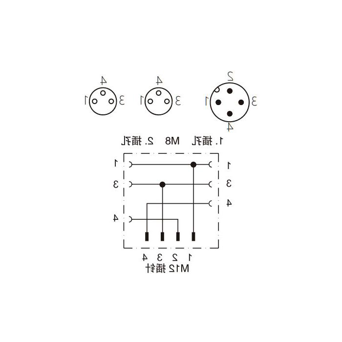 M12 5Pin公头/2M12 5Pin母头、Y型插接器、644481